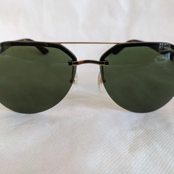 Authentic Cartier CT0275S 002 61 Aviator Pilot Sunglasses Havana Green Gold - Picture 3 of 12